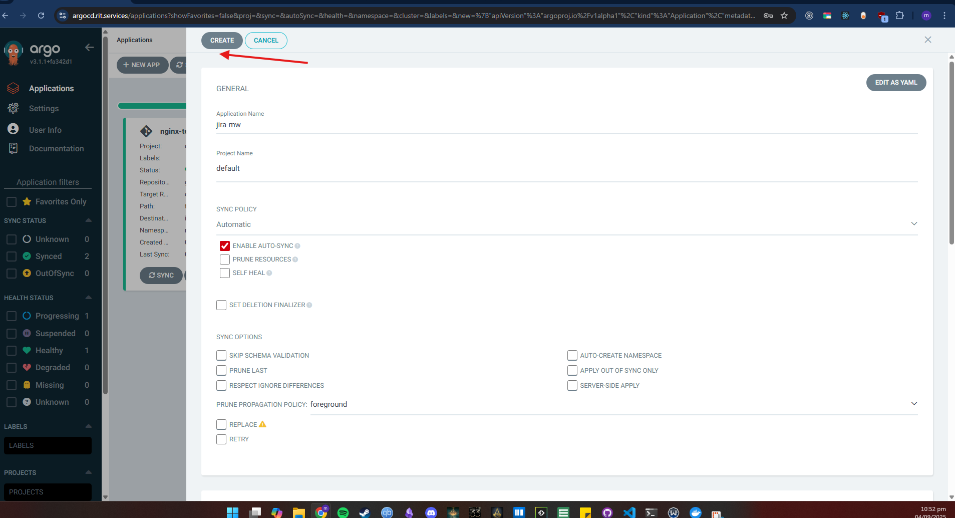Create Application