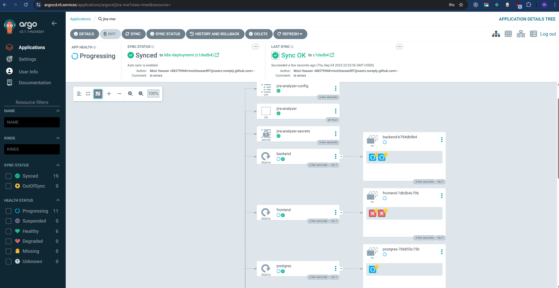 Status of Application